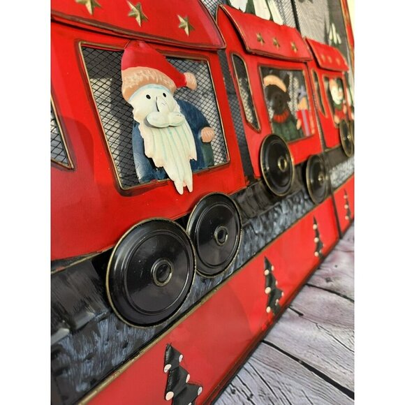 Vintage Foldable 3D Metal Fireplace Hand Painted Screen - Picture 7 of 14